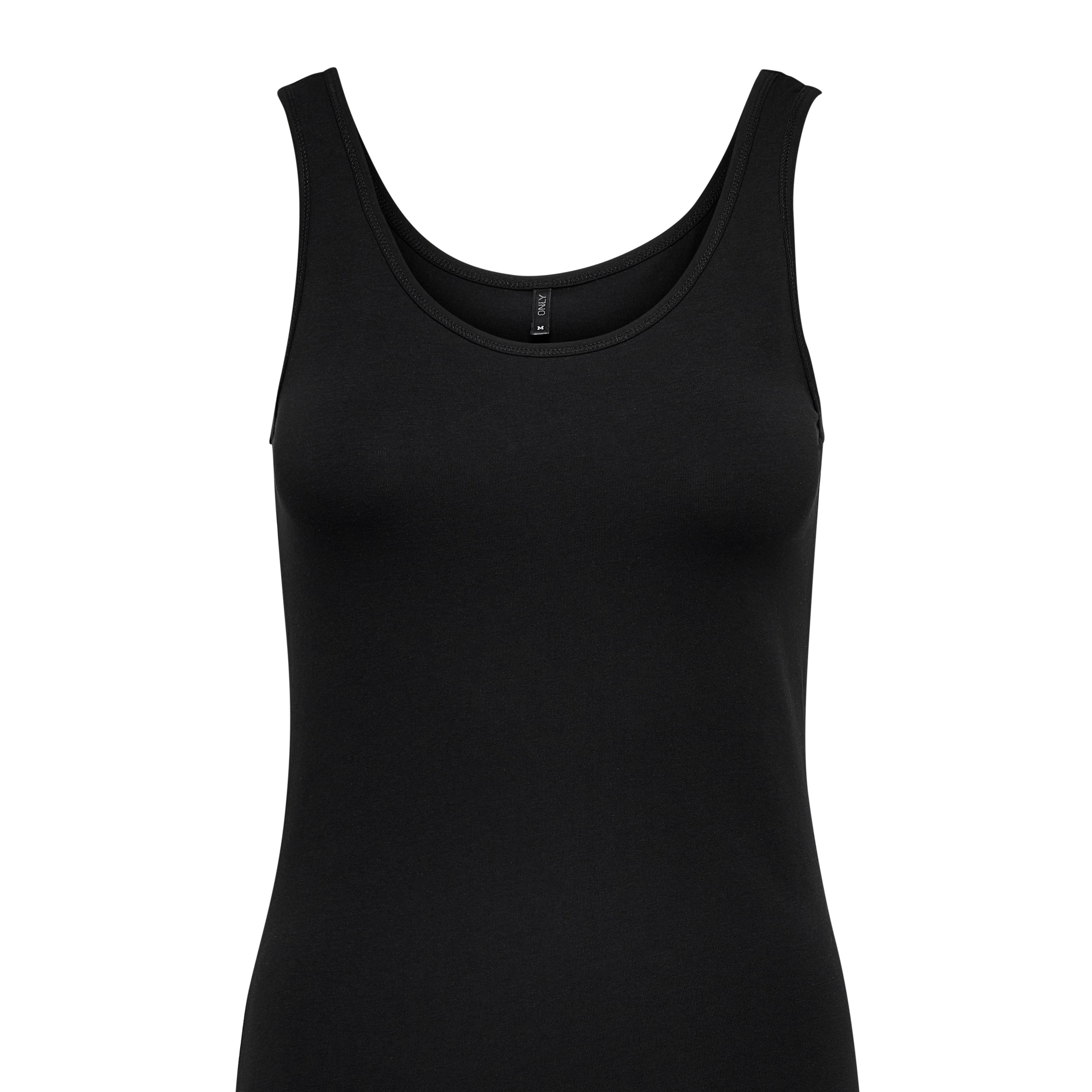 Women's Essential Black Sleeveless Stretch Cotton Tank Top